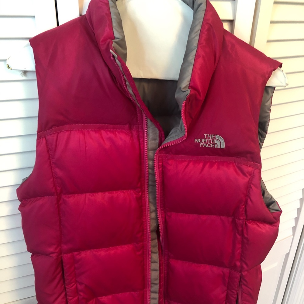 North Face Puffy Goose Down Vest Hot Pink